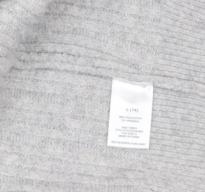 Womens UK Size L Pink Republic Grey Cardigan Jumper