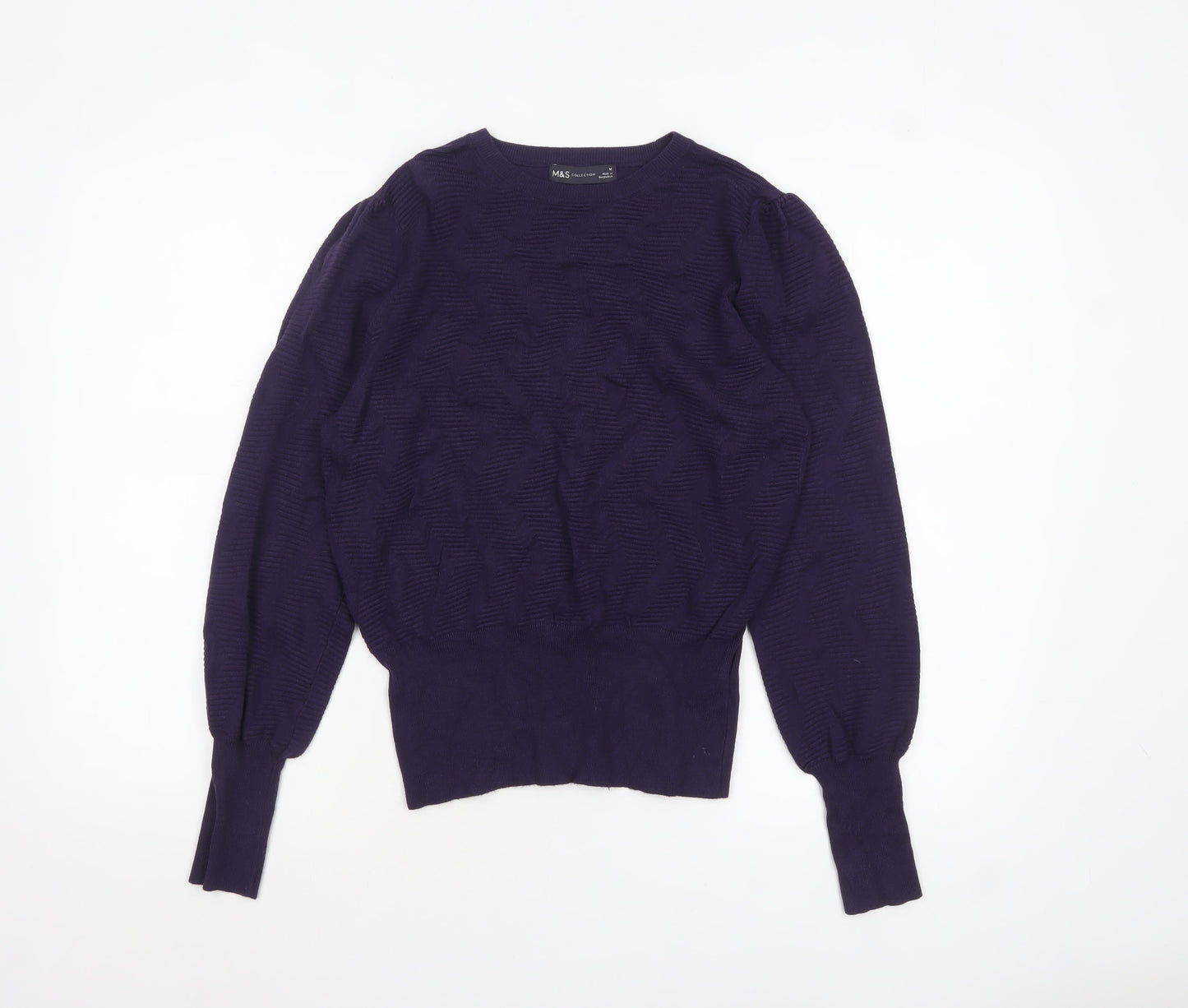 Womens UK Size M Marks and Spencer Purple Pullover Jumper