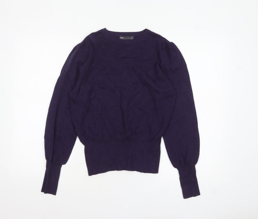 Womens UK Size M Marks and Spencer Purple Pullover Jumper