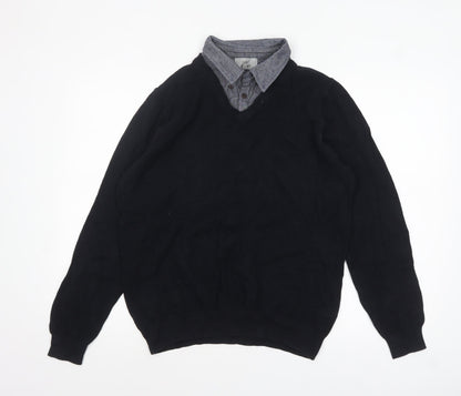 Mens UK Size M Marks and Spencer Black Pullover Jumper