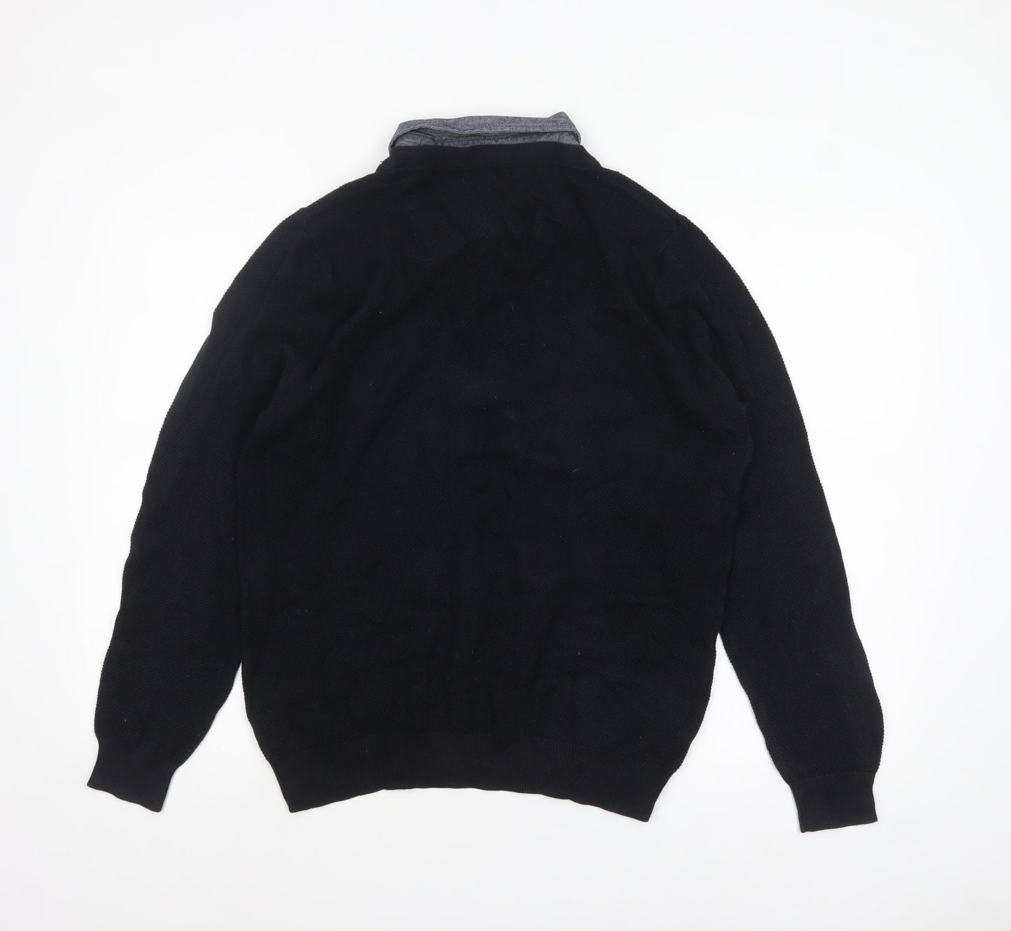 Mens UK Size M Marks and Spencer Black Pullover Jumper