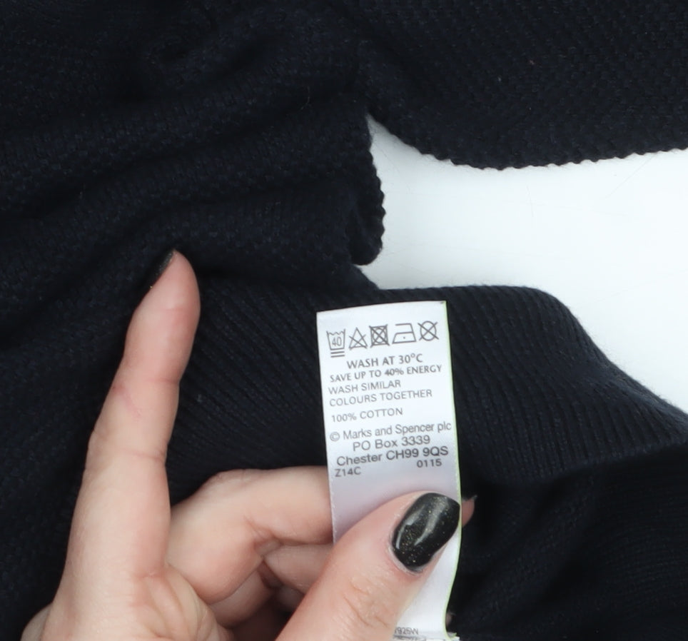 Mens UK Size M Marks and Spencer Black Pullover Jumper