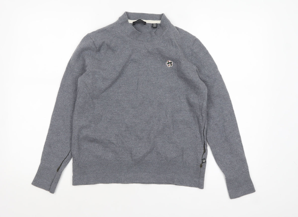 Womens UK Size L Ted Baker Grey Pullover Jumper
