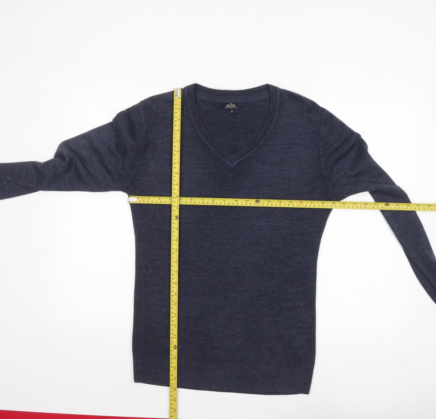 Mens UK Size S Easy Blue Pullover Jumper