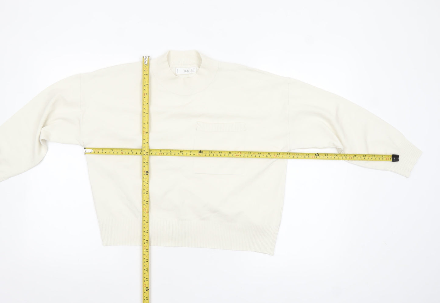 Womens UK Size S Mango Ivory Pullover Jumper