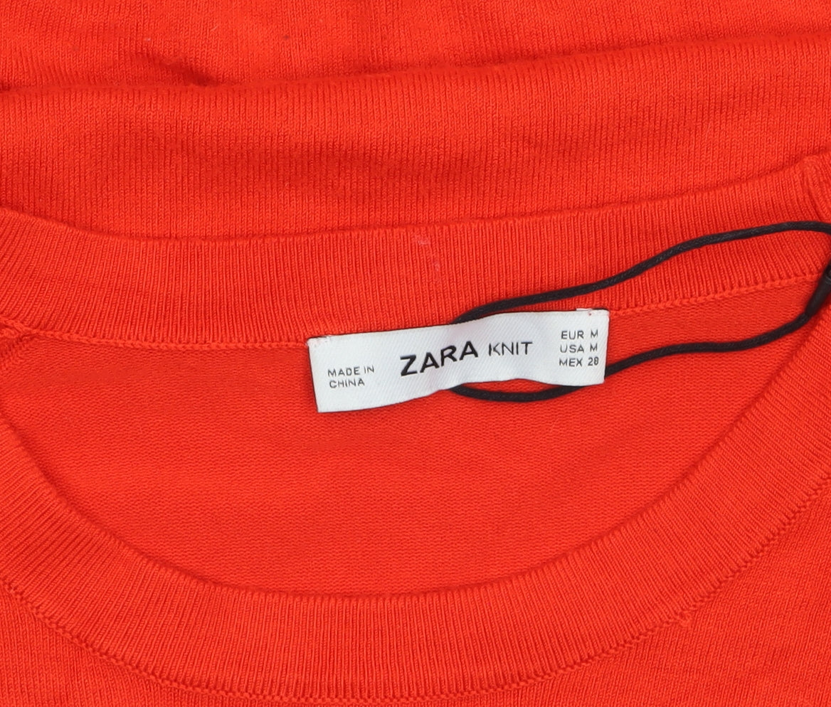 Womens UK Size 12 Zara Red Pullover Jumper