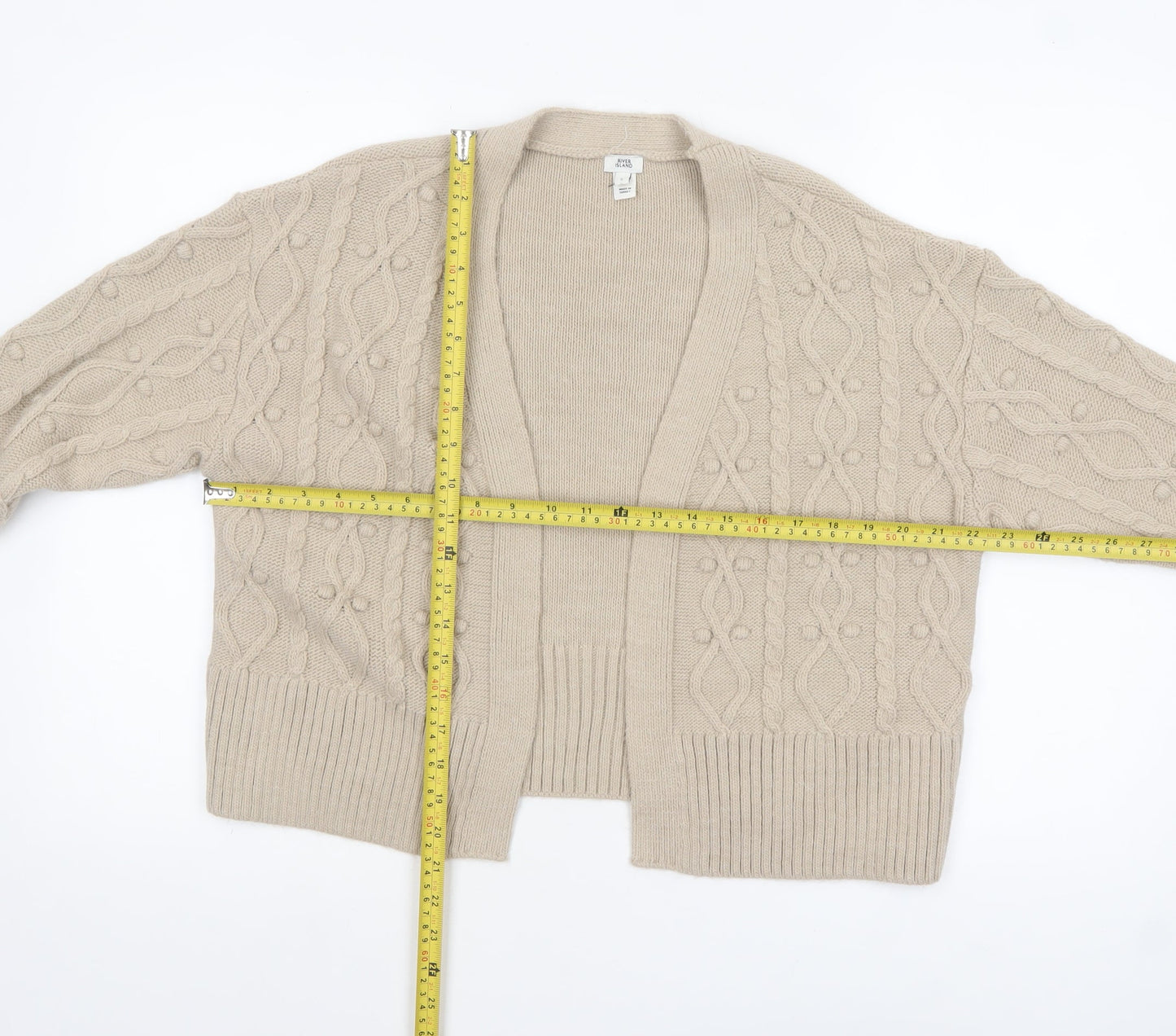 Womens UK Size S River Island Beige Cardigan Jumper