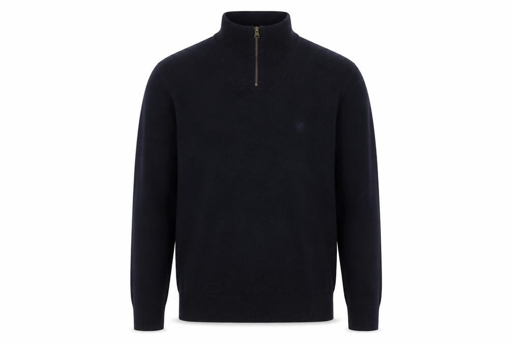 Mens UK Size M Fat Face Blue 1/4 Zip Jumper