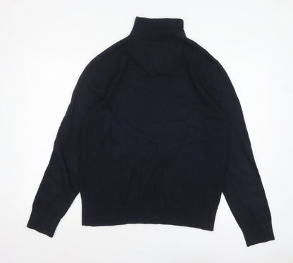 Mens UK Size M Fat Face Blue 1/4 Zip Jumper