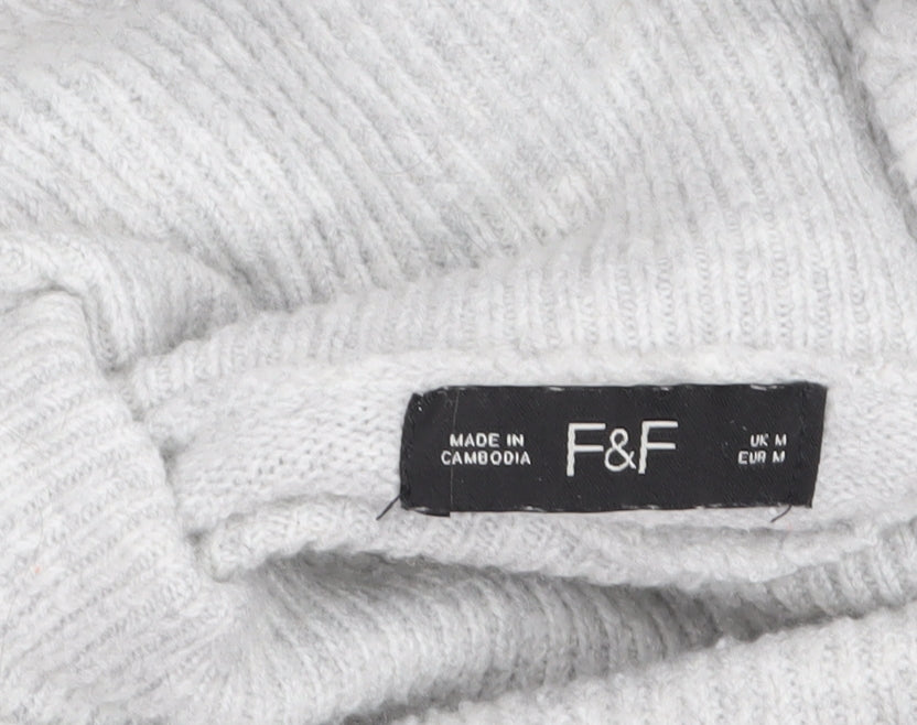 Womens UK Size M F&F Grey Pullover Jumper