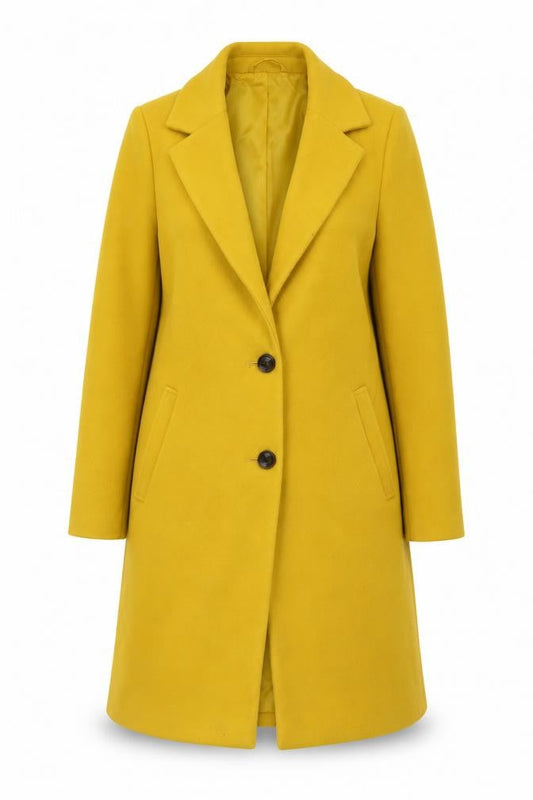 Womens UK Size 8 George Yellow Overcoat