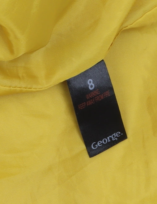 Womens UK Size 8 George Yellow Overcoat