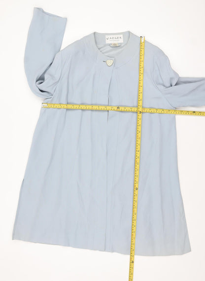 Womens UK Size 12 Jaeger Blue Overcoat
