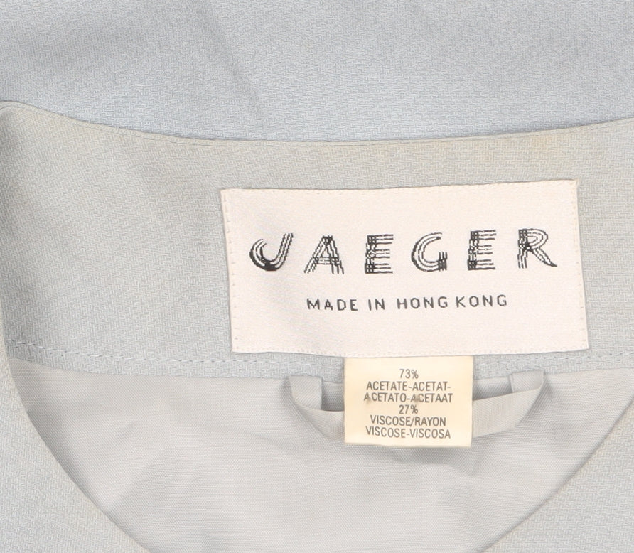 Womens UK Size 12 Jaeger Blue Overcoat