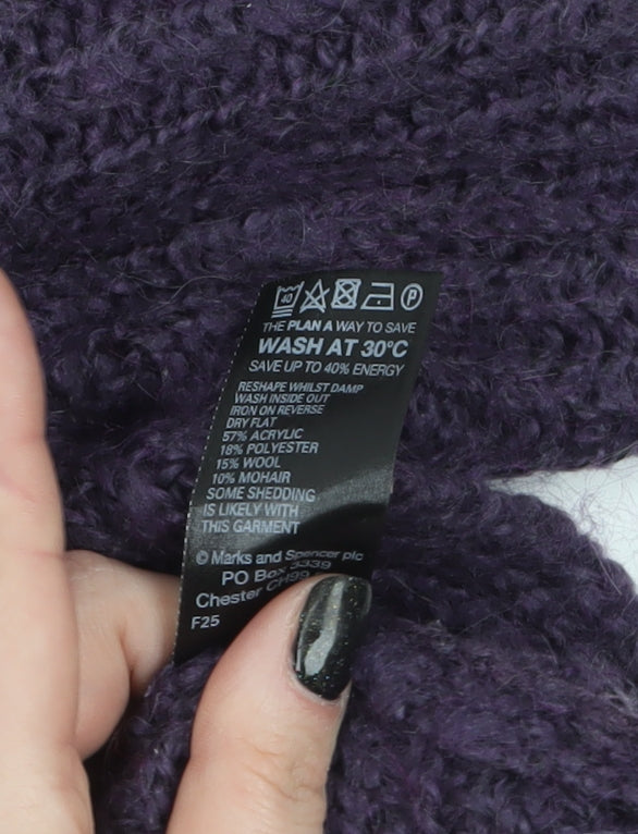Womens UK Size 12 Marks and Spencer Purple Pullover Jumper