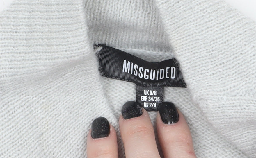 Womens UK Size 6 Missguided Grey Pullover Jumper