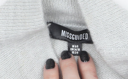 Womens UK Size 6 Missguided Grey Pullover Jumper