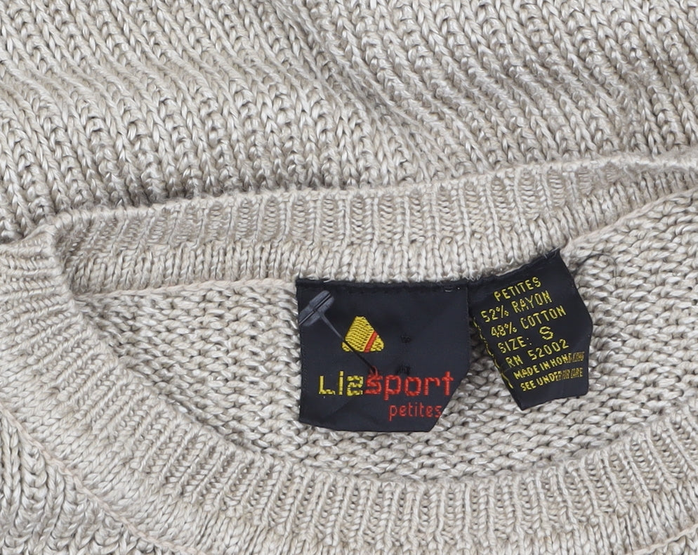 Womens UK Size S Lizsport Beige Pullover Jumper