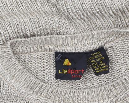 Womens UK Size S Lizsport Beige Pullover Jumper