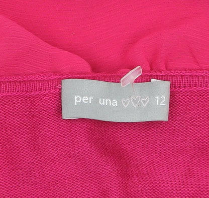 Womens UK Size 12 Marks and Spencer Pink Cardigan Jumper