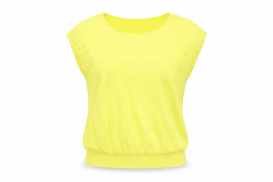 Womens UK Size M United Colors of Benetton Yellow Basic T-Shirt