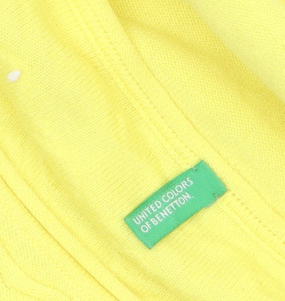 Womens UK Size M United Colors of Benetton Yellow Basic T-Shirt