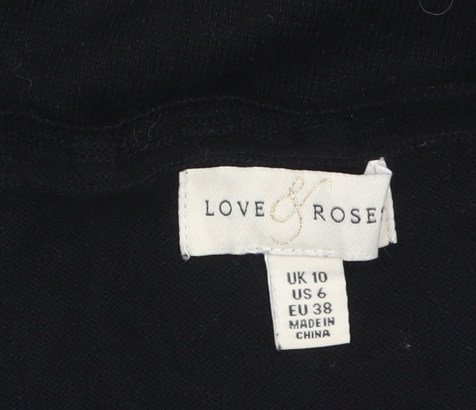 Womens UK Size 10 Love & Rose Black Pullover Jumper