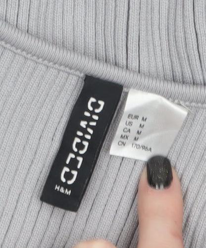 Womens UK Size 12 H&M Grey Wrap Jumper