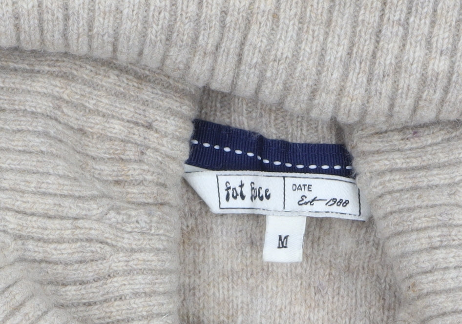 Womens UK Size M Fat Face Beige Pullover Jumper