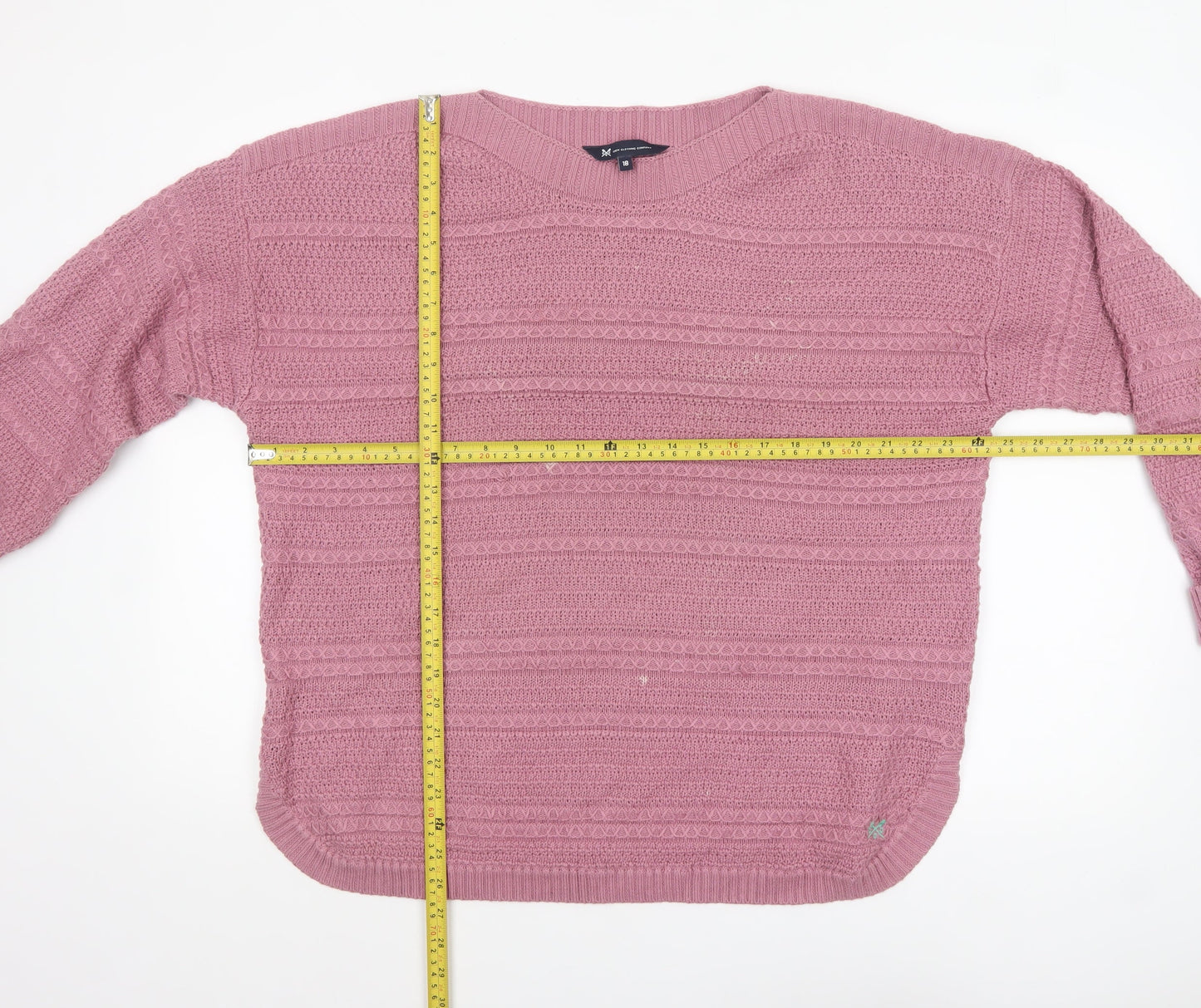 Womens UK Size 18 Crew Clothing Company Pink Pullover Jumper