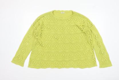 Womens UK Size 18 Cotton Traders Green Pullover Jumper