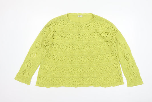 Womens UK Size 18 Cotton Traders Green Pullover Jumper
