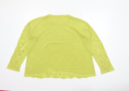 Womens UK Size 18 Cotton Traders Green Pullover Jumper