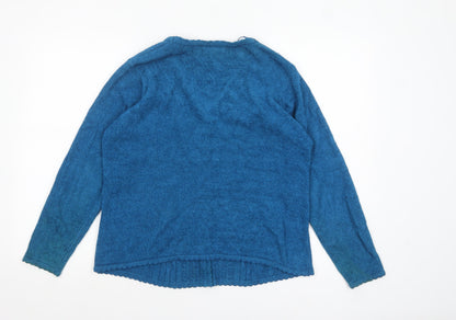 Womens UK Size M BM Blue Cardigan Jumper