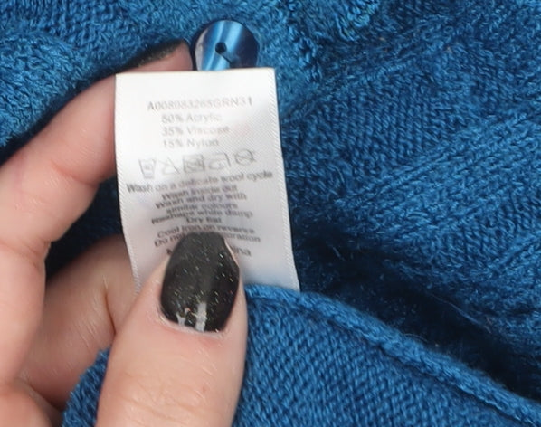 Womens UK Size M BM Blue Cardigan Jumper