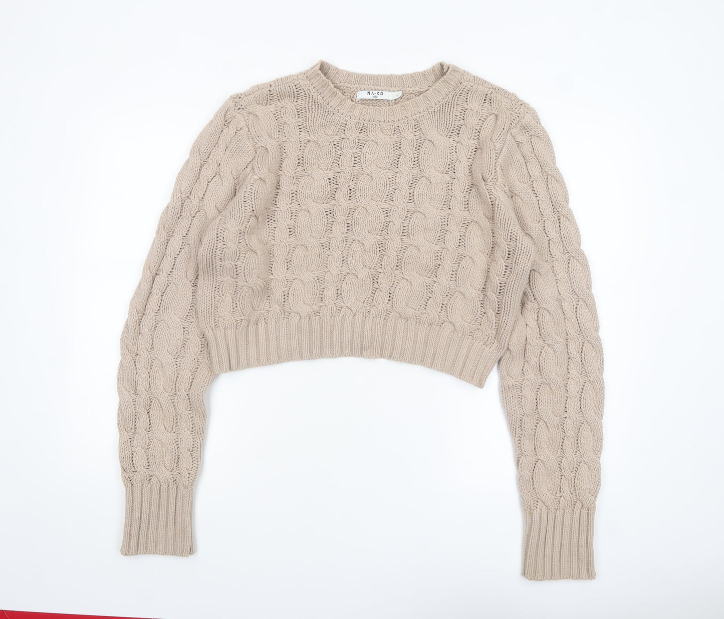 Womens UK Size L NA-KD Beige Pullover Jumper