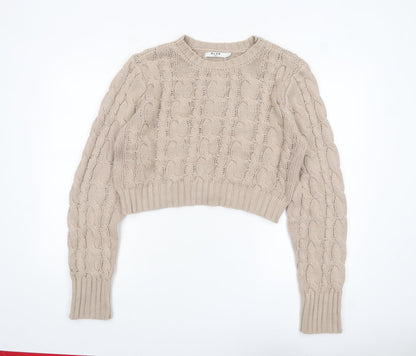 Womens UK Size L NA-KD Beige Pullover Jumper