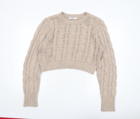 Womens UK Size L NA-KD Beige Pullover Jumper