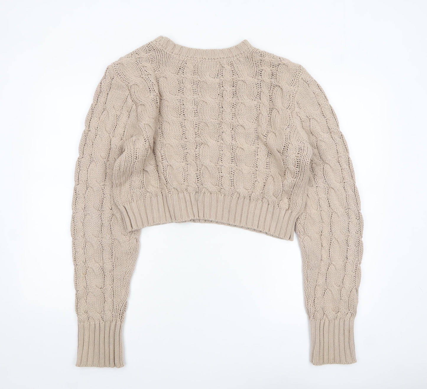 Womens UK Size L NA-KD Beige Pullover Jumper