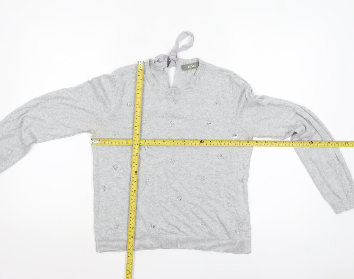 Womens UK Size M Oasis Grey Pullover Jumper