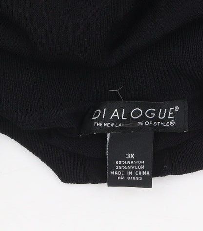 Womens UK Size 3XL Dialogue Black Cardigan Jumper
