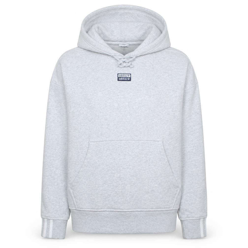 Front view of Adidas Women’s Grey Hooded Pullover Hoodie XS UK 6 Cotton Blend