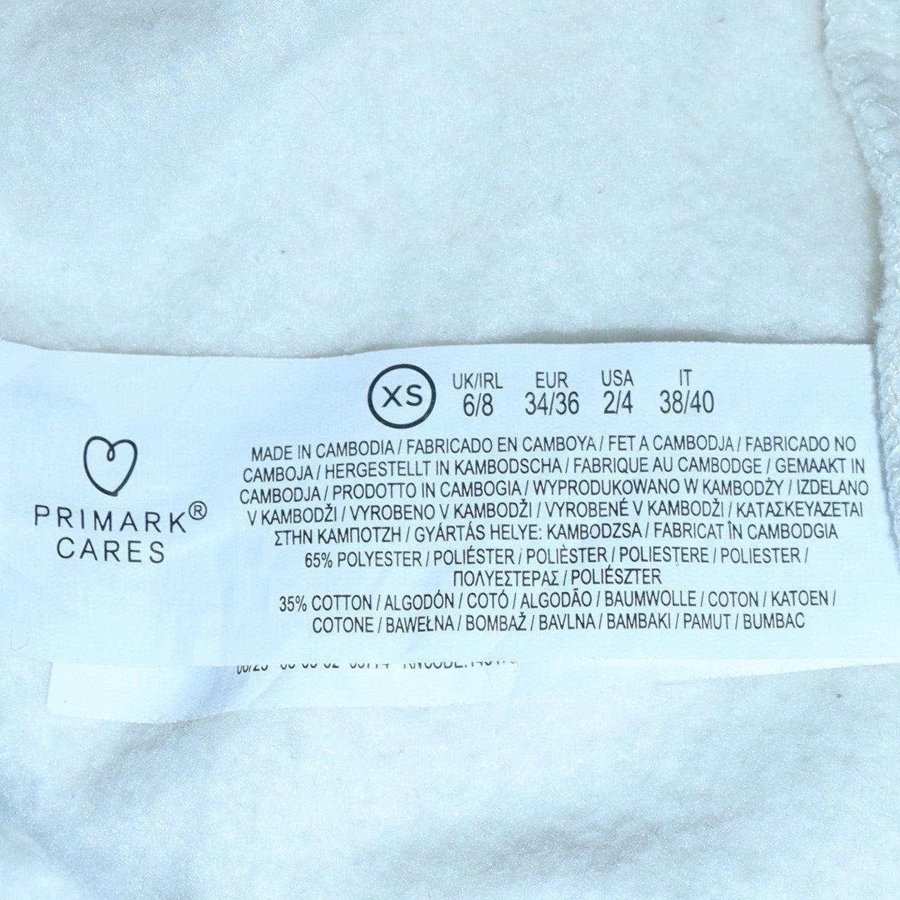 Womens UK Size XS Smiley World White Pullover Sweatshirt