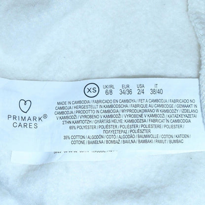 Womens UK Size XS Smiley World White Pullover Sweatshirt