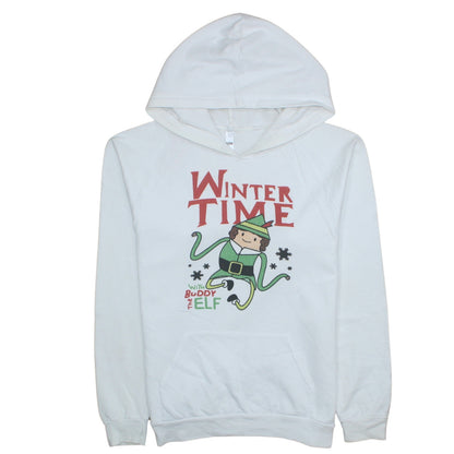 Womens UK Size M American Apparel White Pullover Hoodie