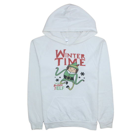 Womens UK Size M American Apparel White Pullover Hoodie