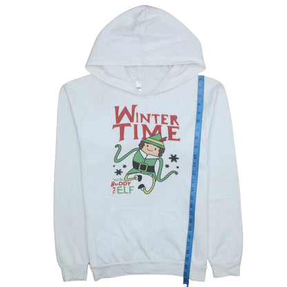Womens UK Size M American Apparel White Pullover Hoodie