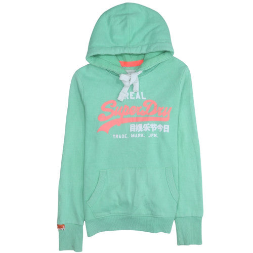 Womens UK Size S Superdry Green Pullover Hoodie