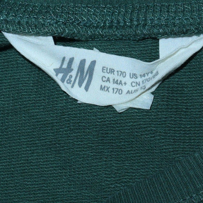 H&M Boys Green Skull Graphic Pullover Sweatshirt 16 Years