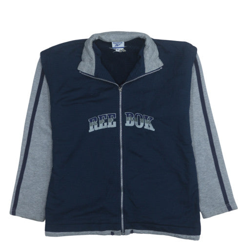 Mens UK Size M Reebok Blue Full Zip Sweatshirt